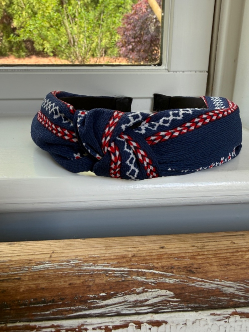 NWOT Anthropologie Red. White, and Blue Top Knot Headband - Picture 3 of 5